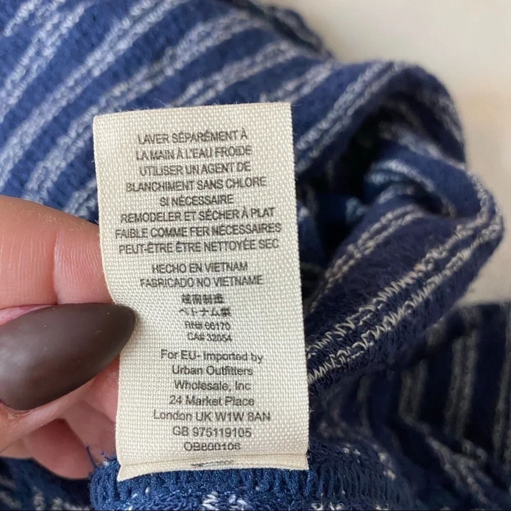 Free People Frida Stripe‎ Embroidered Tank Top XS